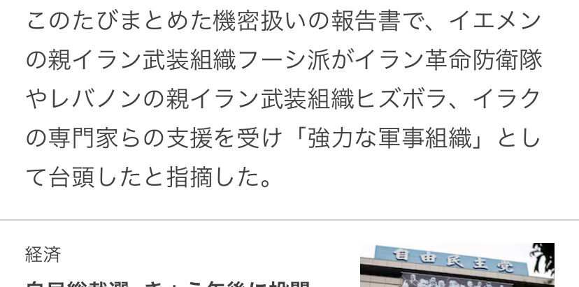 フーシ派の台頭、背後にイランやヒズボラの支援と国連報告書