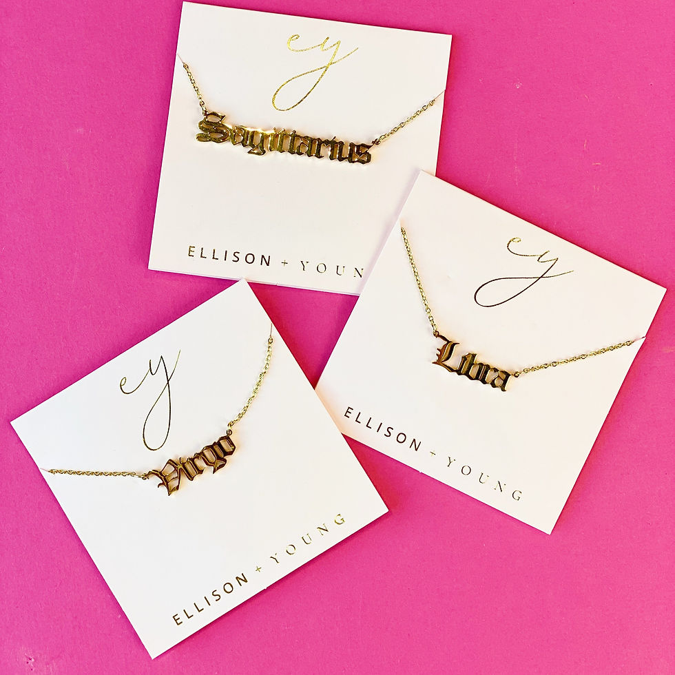 サムネイル： Old English Zodiac Necklace