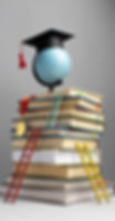 web itf_0001_vista-frontal-de-libros-apilados-un-gorro-de-graduacion-y-escaleras-para-el-d