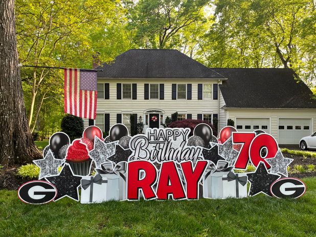 happy birthday yard card art