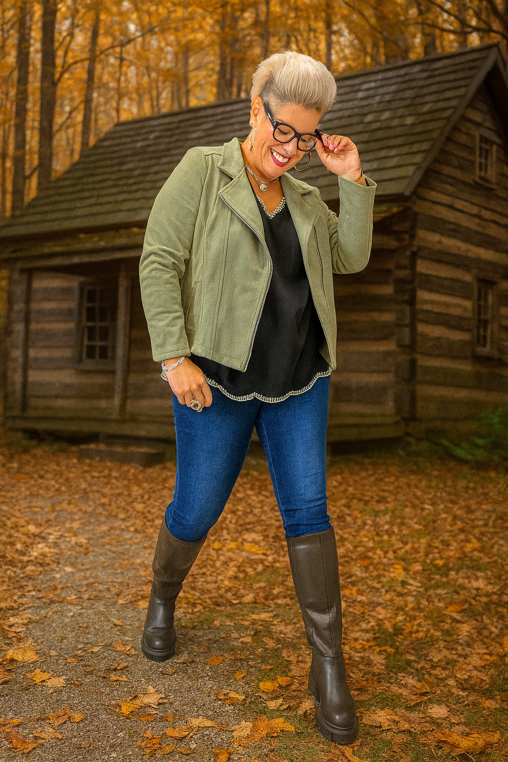 Perfecto suédine kaki 