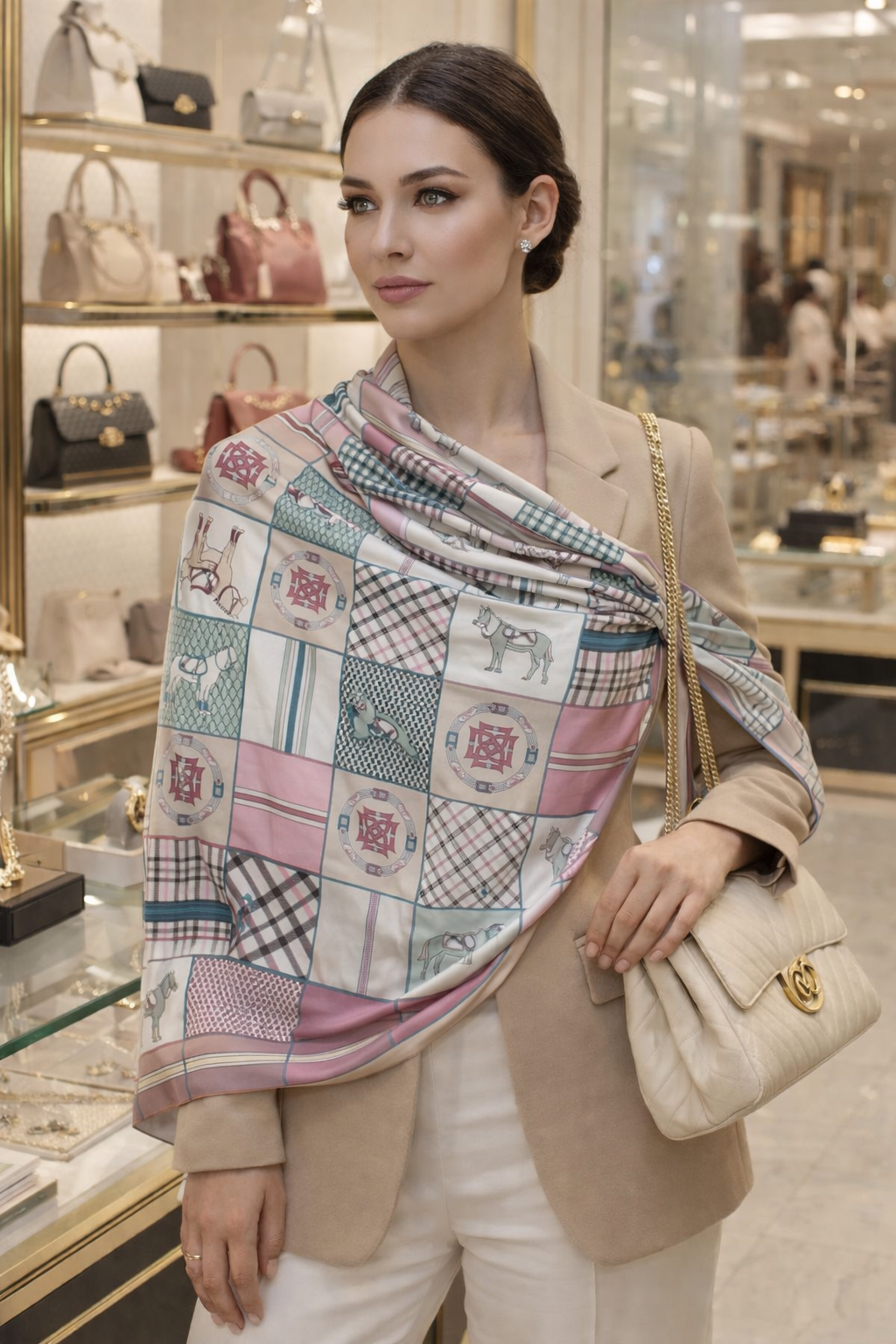 Foulard rose LM lulu