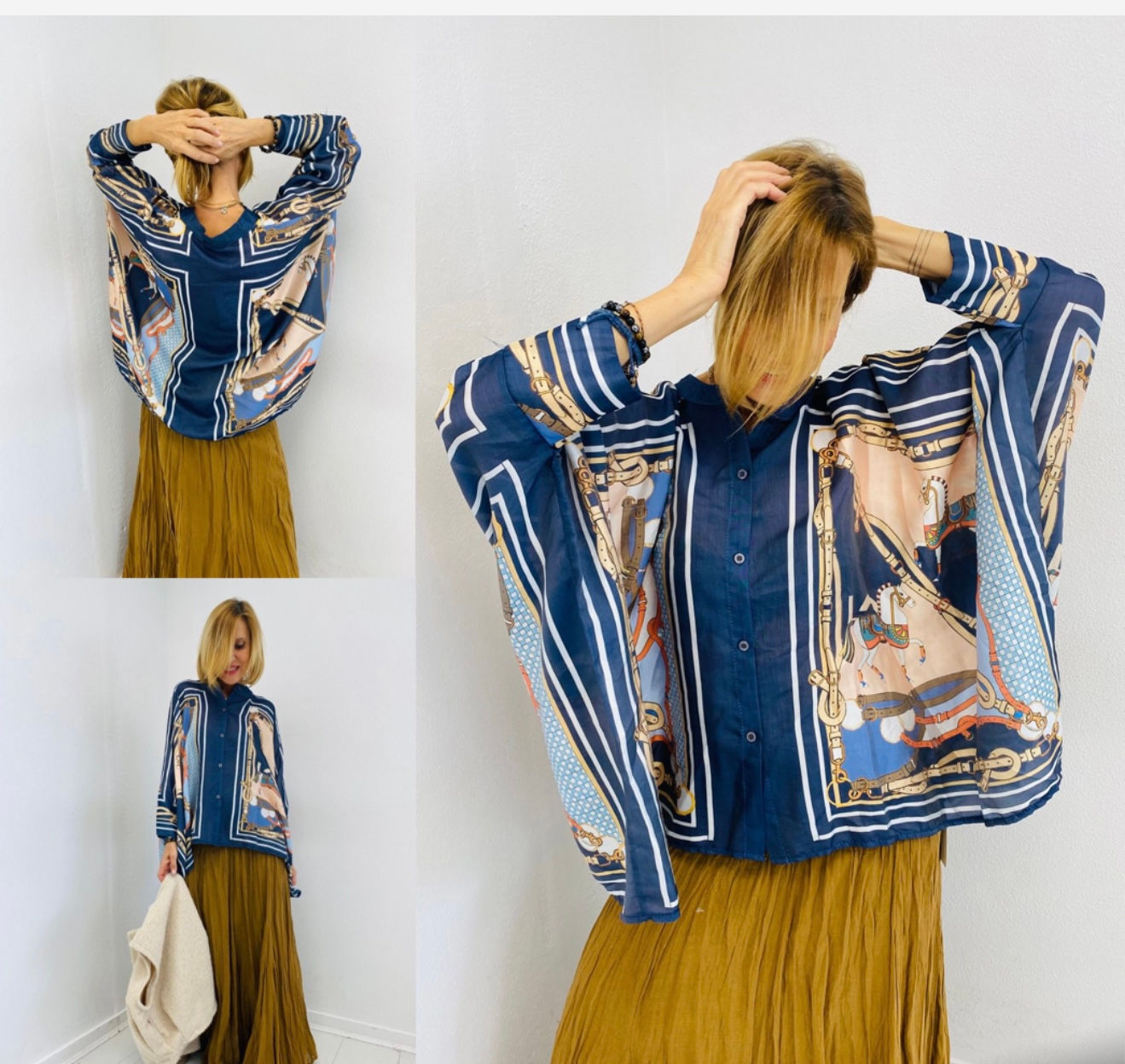 Chemise foulard bleue