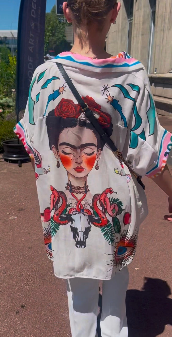 Chemise blanche Frida Kahlo