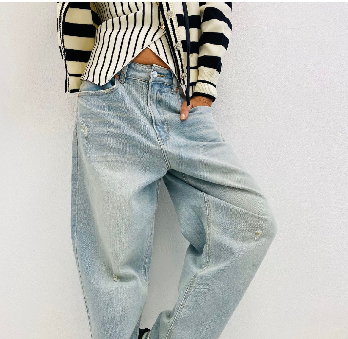 Jeans coupe large clair 