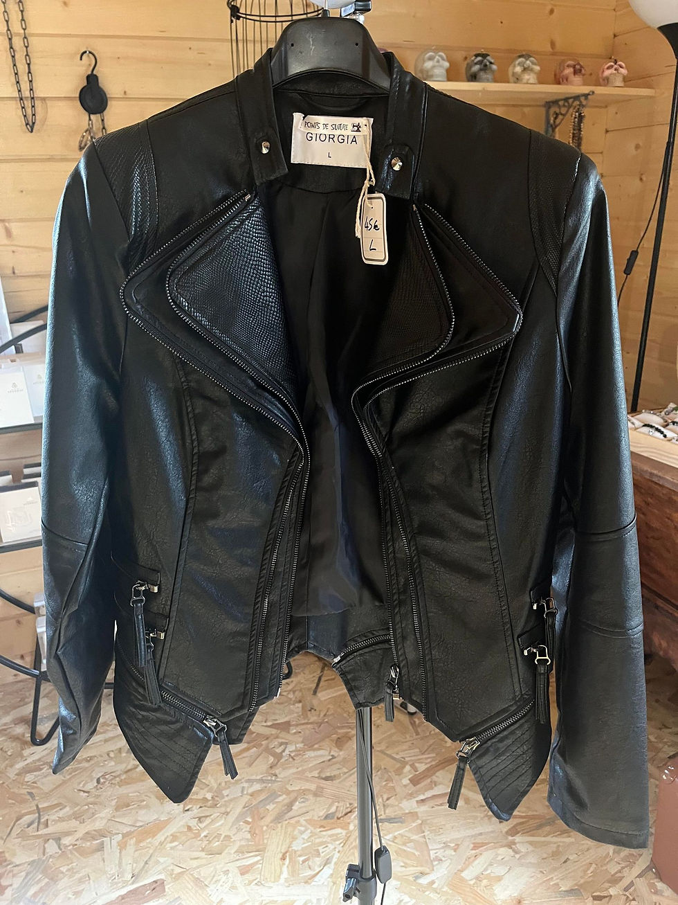 Miniature : Veste similicuir noire Faby fin de serie