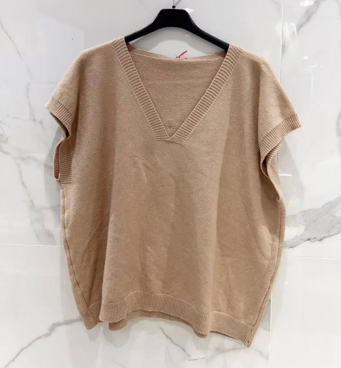 Pull sans manches camel 