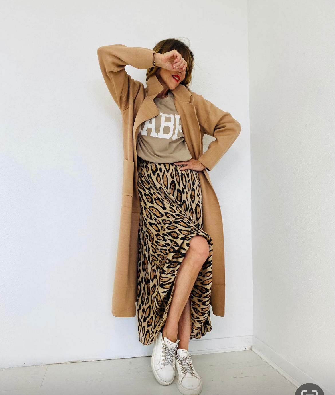 Veste longue camel 