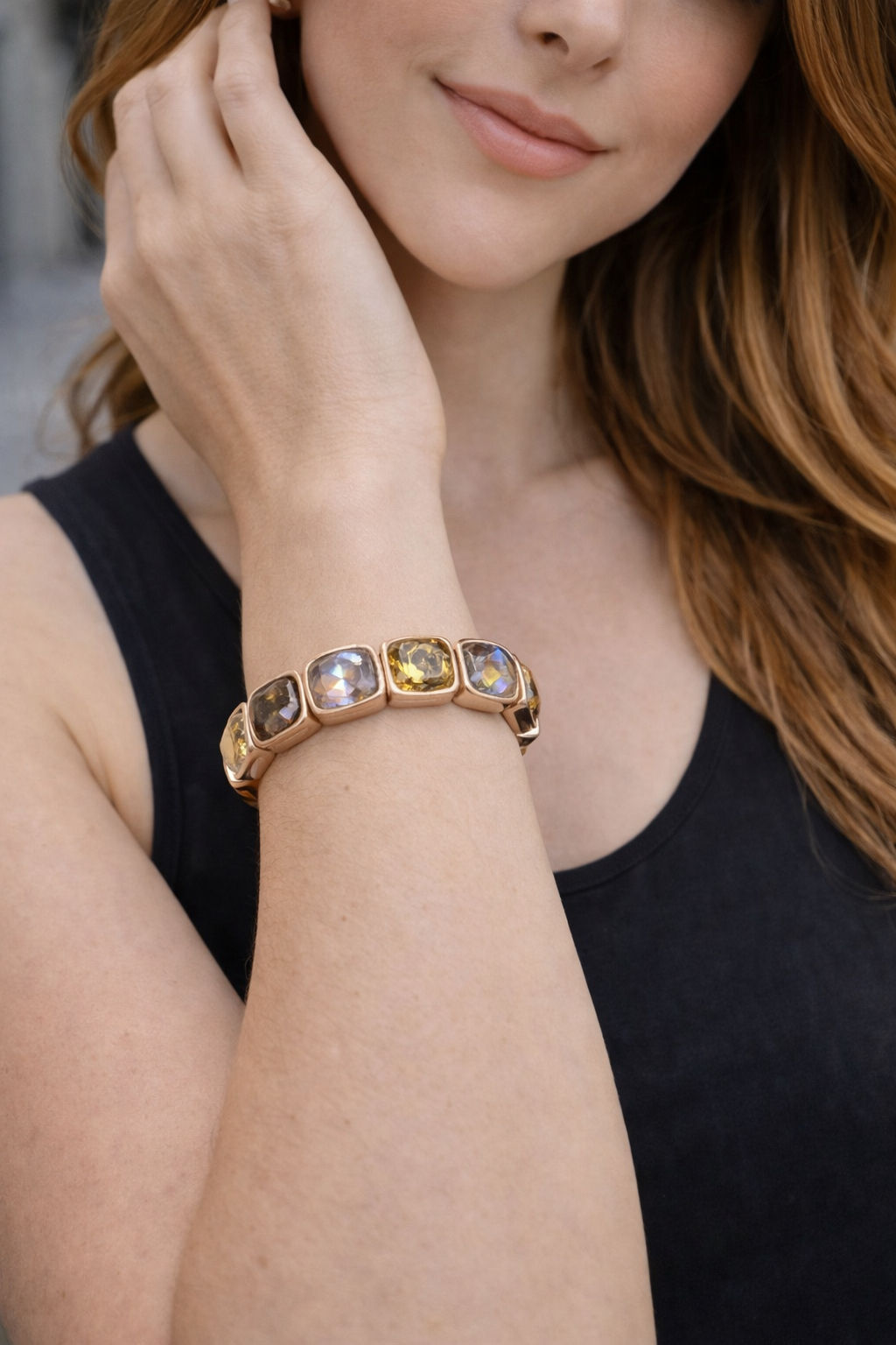 Bracelet strass beige 