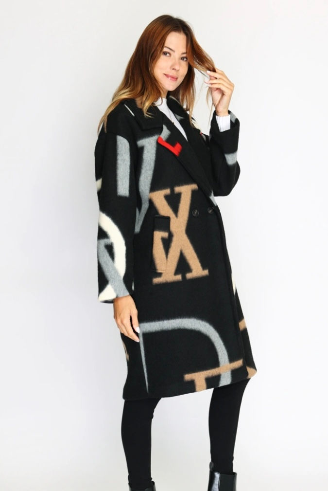 Miniature : Manteau graffitis noir 