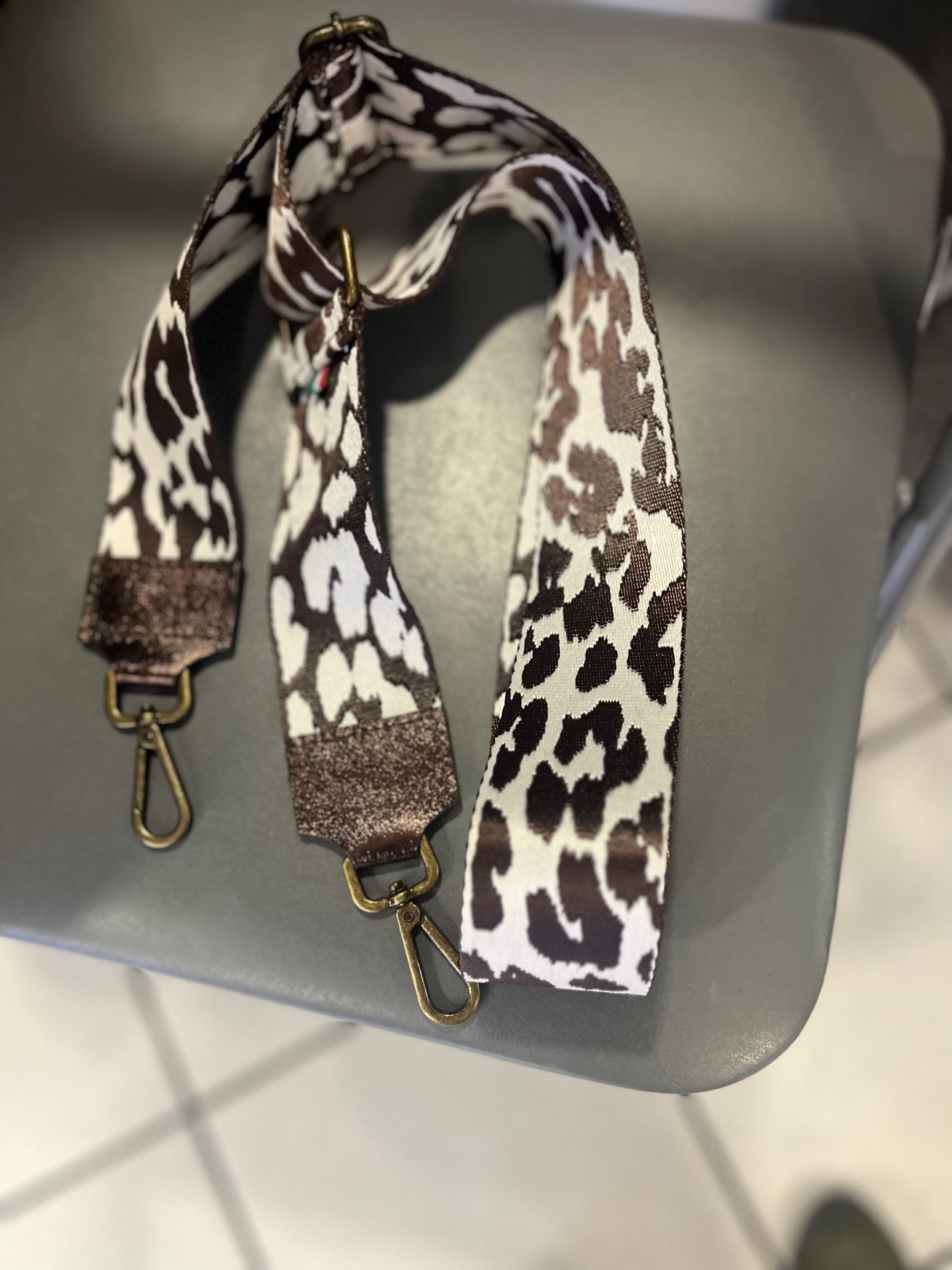 Bandoulière sac tachetée marron 