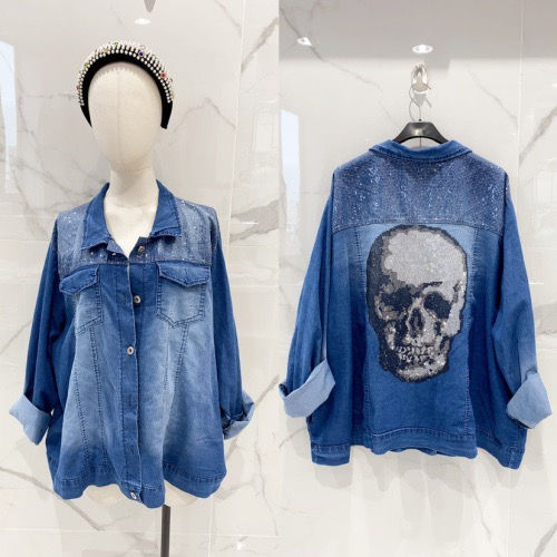 Chemise en Jeans strass claire