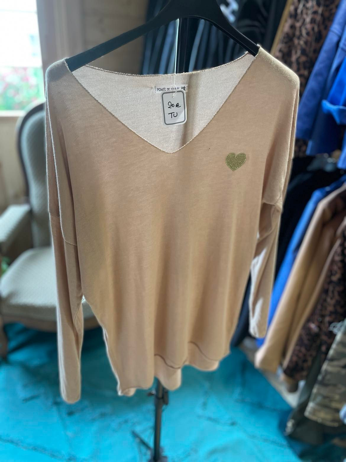 Tee shirt camel coeur