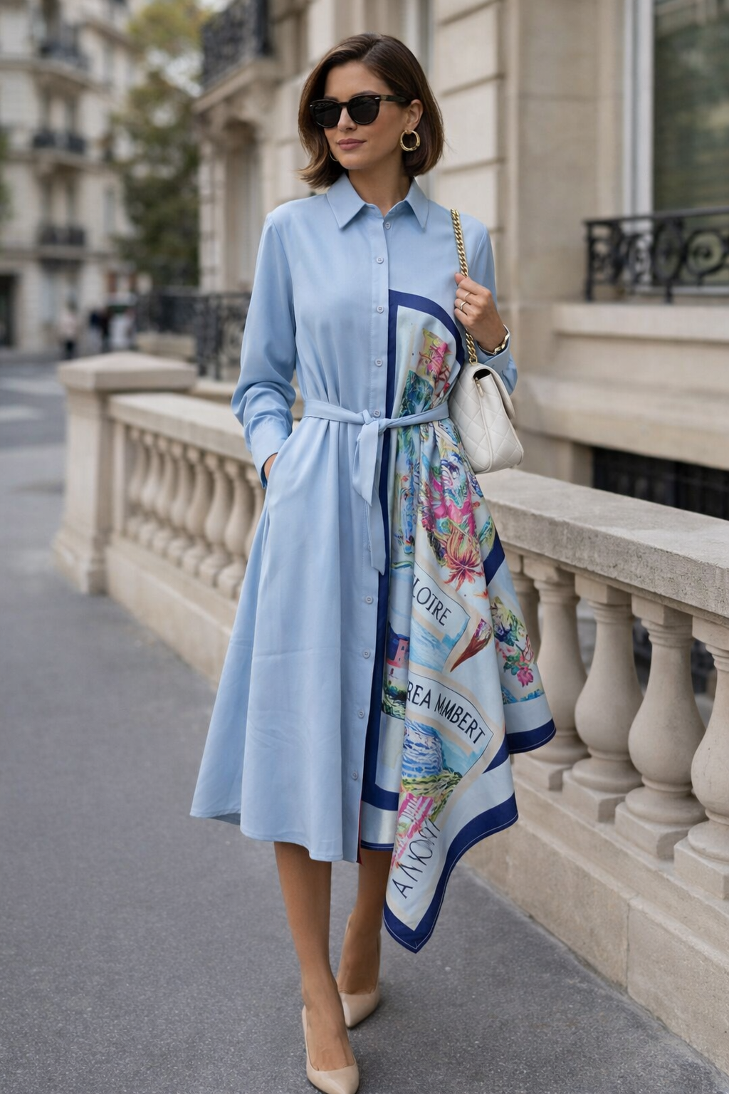 Robe foulard bleu 