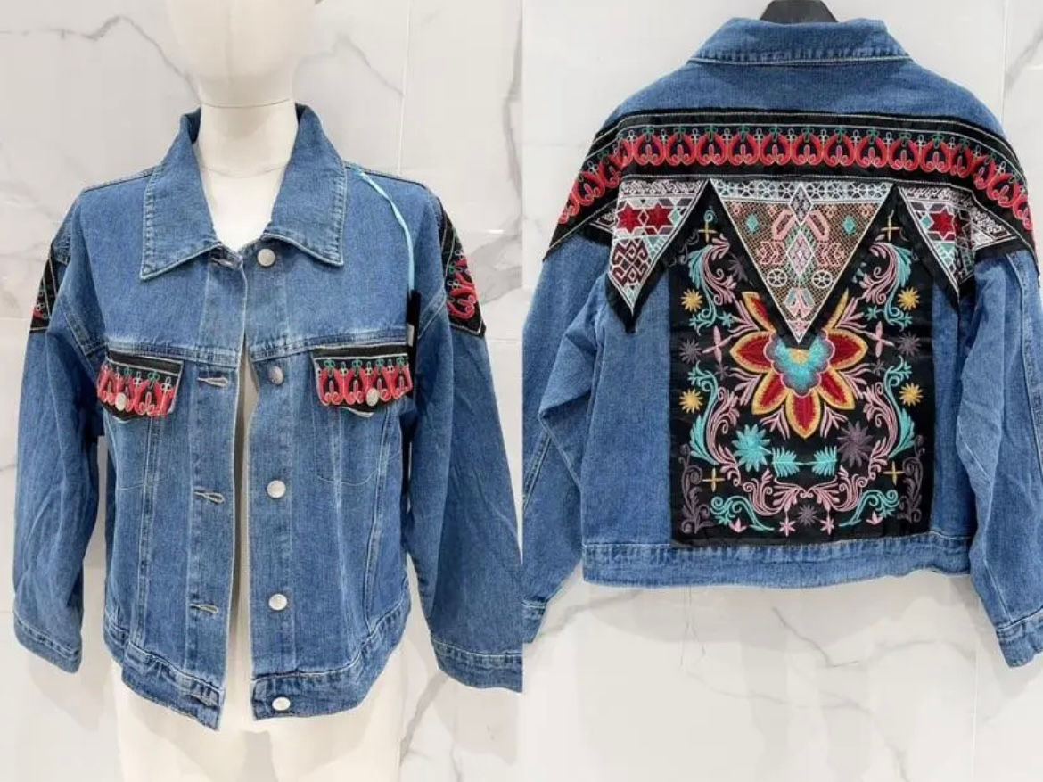 Veste en Jeans avec tissus 