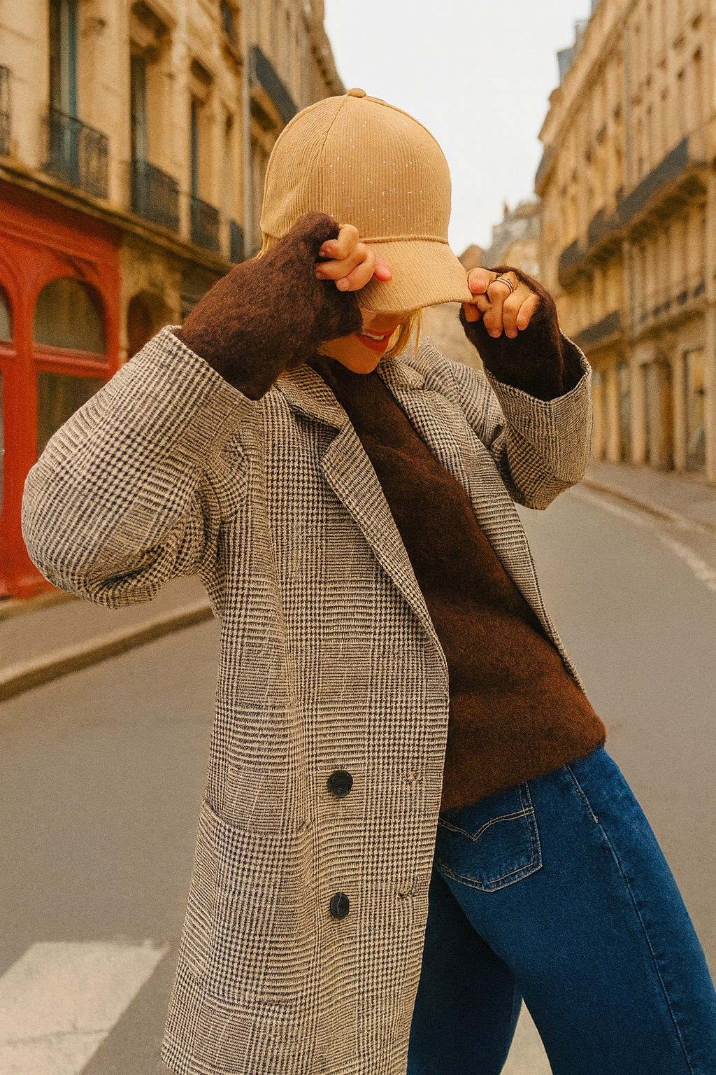 Veste prince de Galles marron 