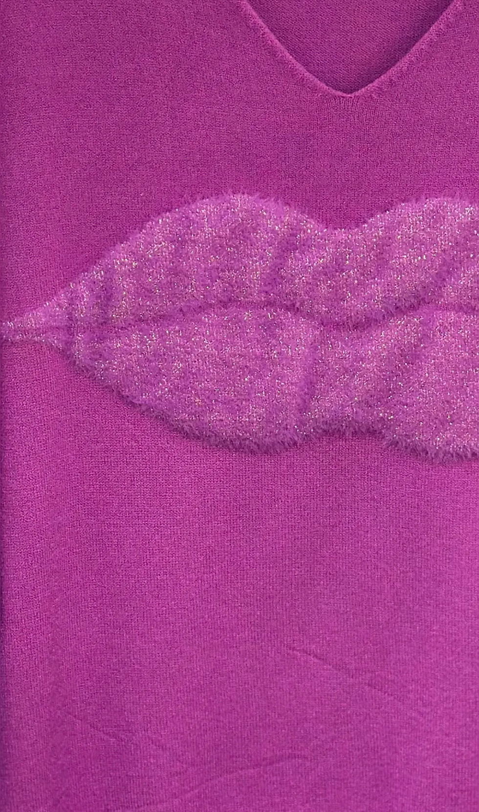 Miniature : Pull bouche rose fuchsia 