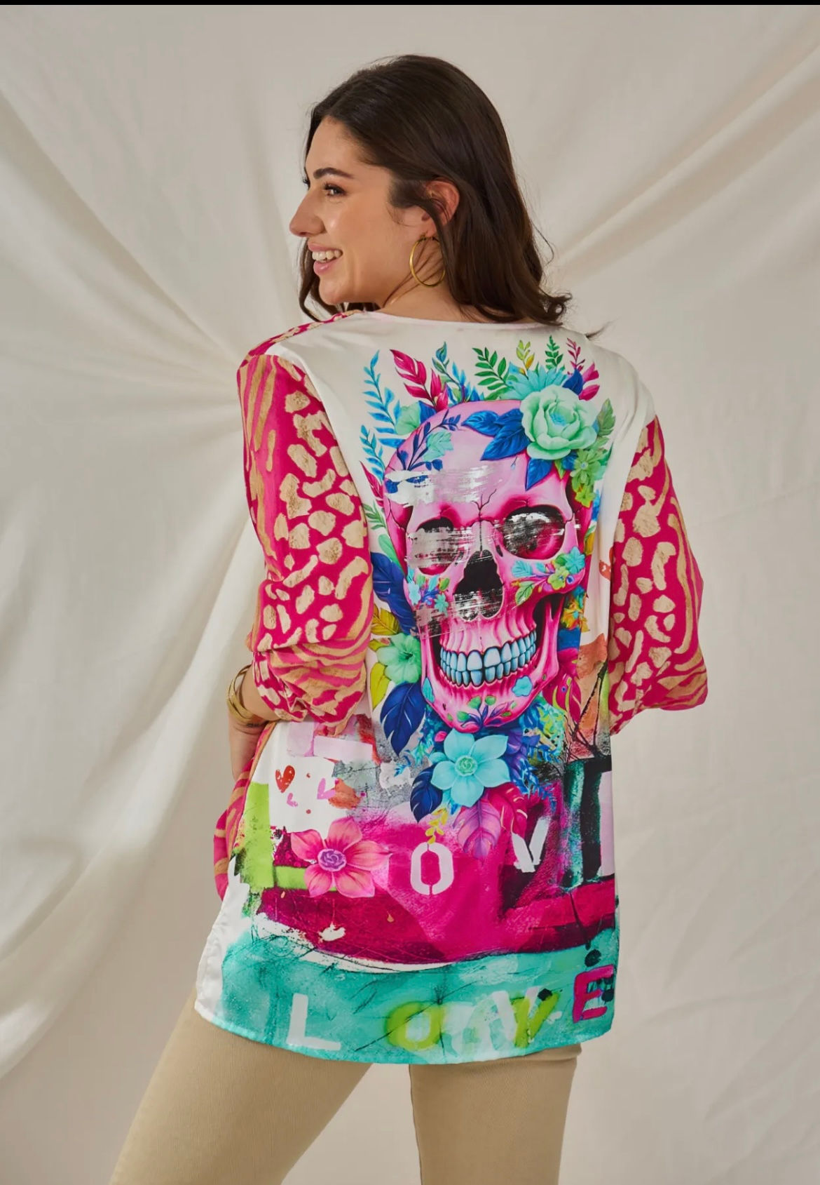 Tunique Skull rose fuchsia 
