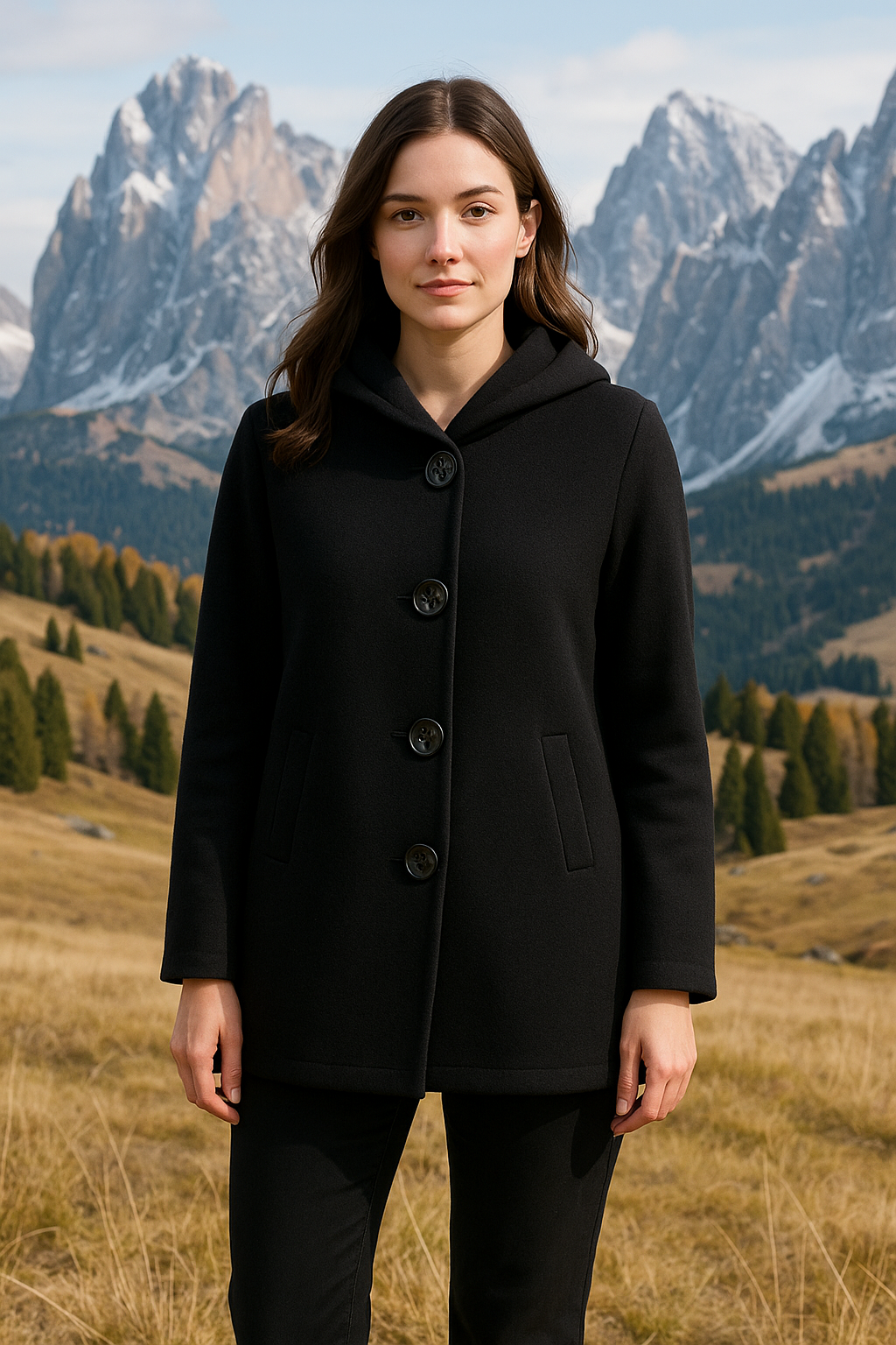 Manteau aspect Néoprène noir 