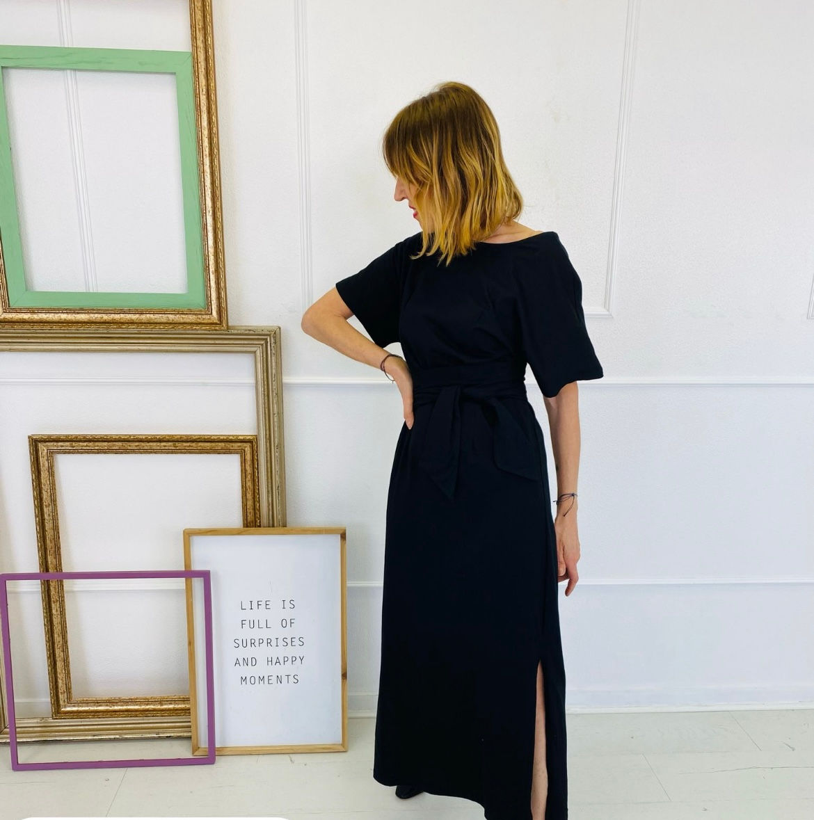 Robe noire croisée 