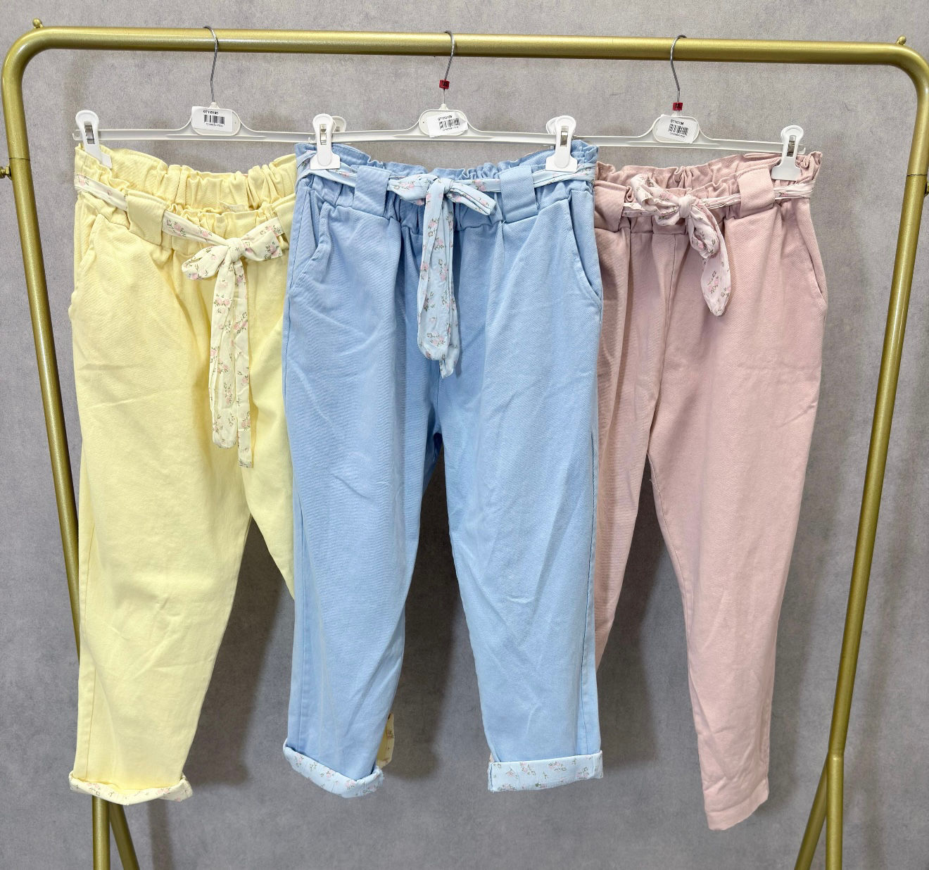 Pantalon ceinture rose 