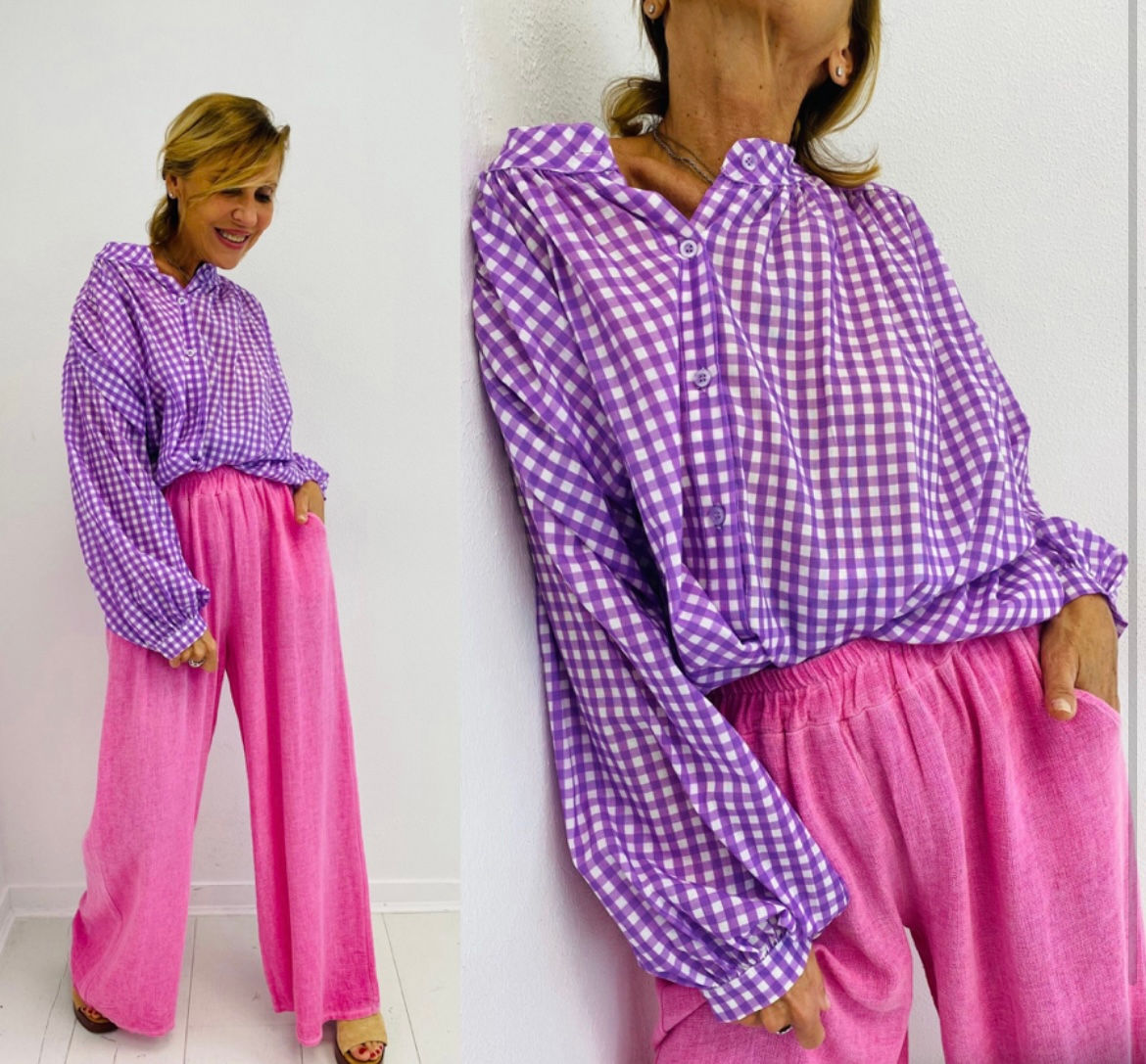 Chemise Vichy Violette