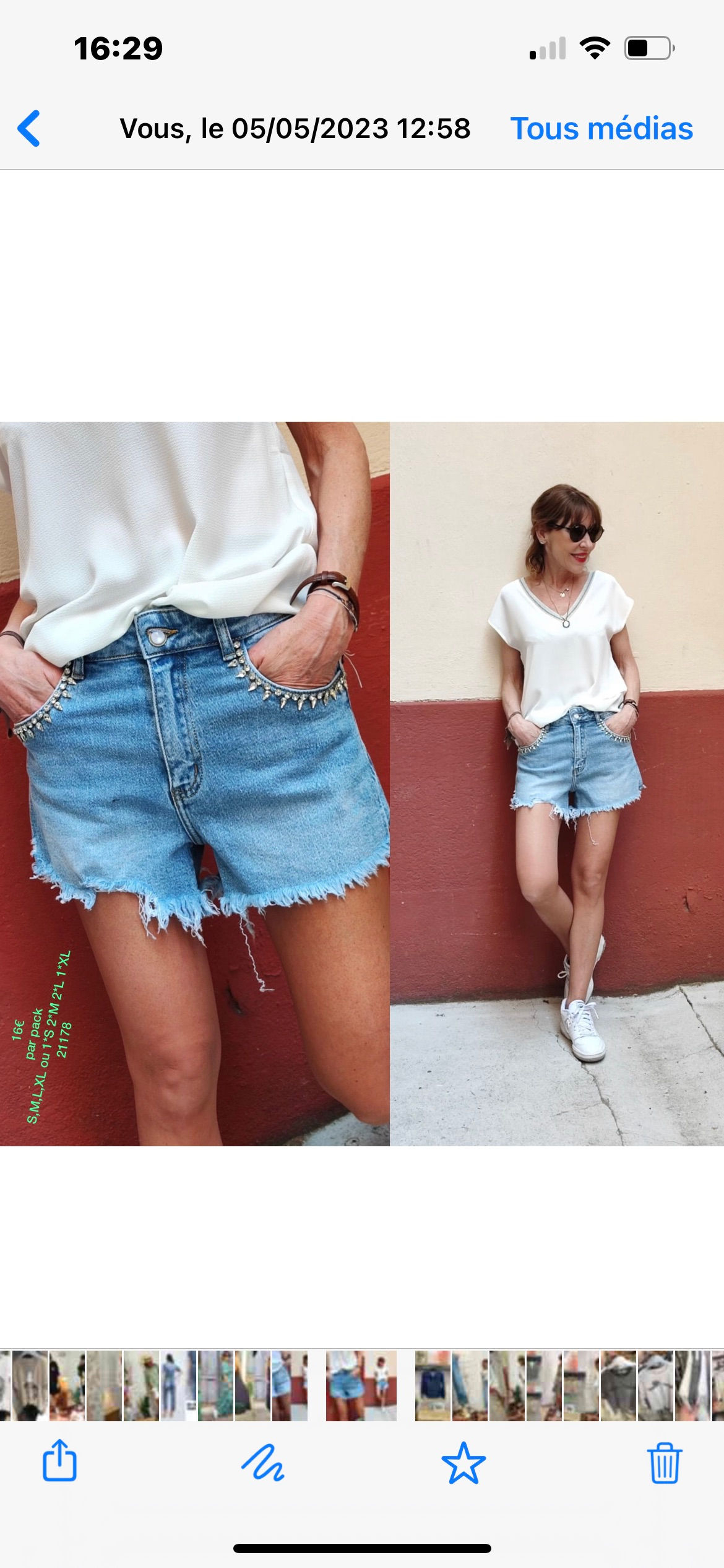 Short strass fin de série 