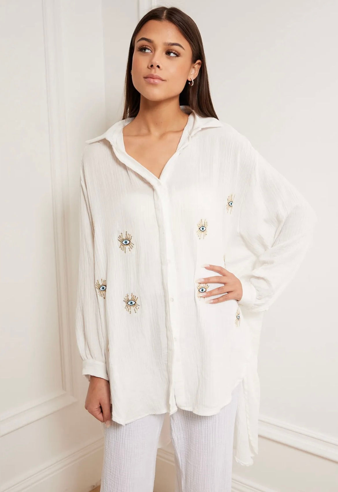 Chemise blanche gaze de coton 