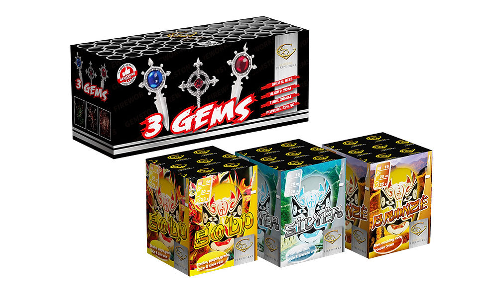 3 Gems Gemstone Fireworks