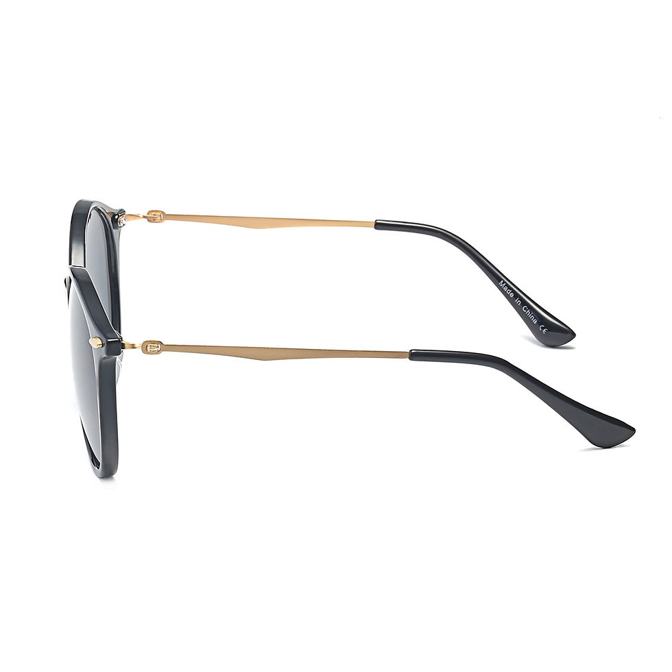 Thumbnail: DEWITT | Retro Horn Rimmed Keyhole Bridge Round Sunglasses Circle