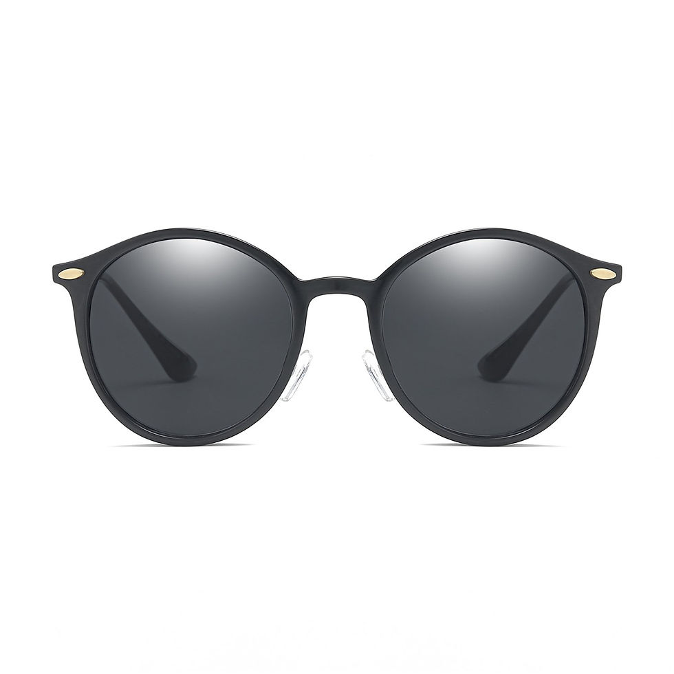 Thumbnail: DEWITT | Retro Horn Rimmed Keyhole Bridge Round Sunglasses Circle