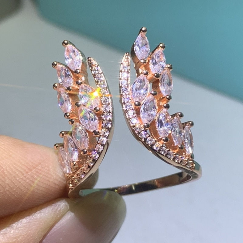 Thumbnail: Female Angel Wings Ring 100% 925 Sterling Silver
