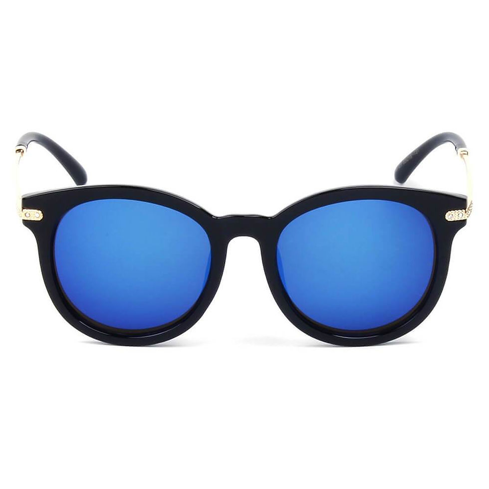 Thumbnail: BRUSSELS | 289 - Round P3 Horn Rimmed Sunglasses With Embossed Hinges