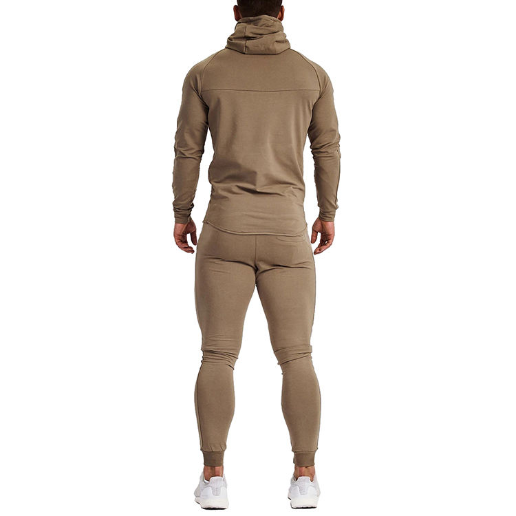 Thumbnail: Custom Logo Sports Suits Men's Plain Cotton Hoody Sweat Tracksuit-Jogging Suits