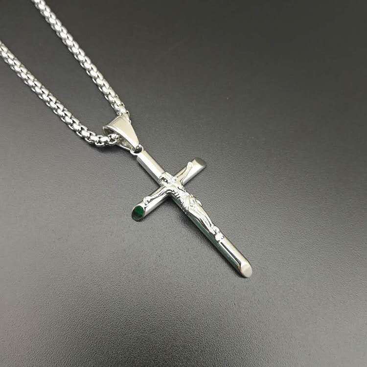 Thumbnail: New Style Simple Design Jesus Gold Plated Men Cross Pendant Necklace