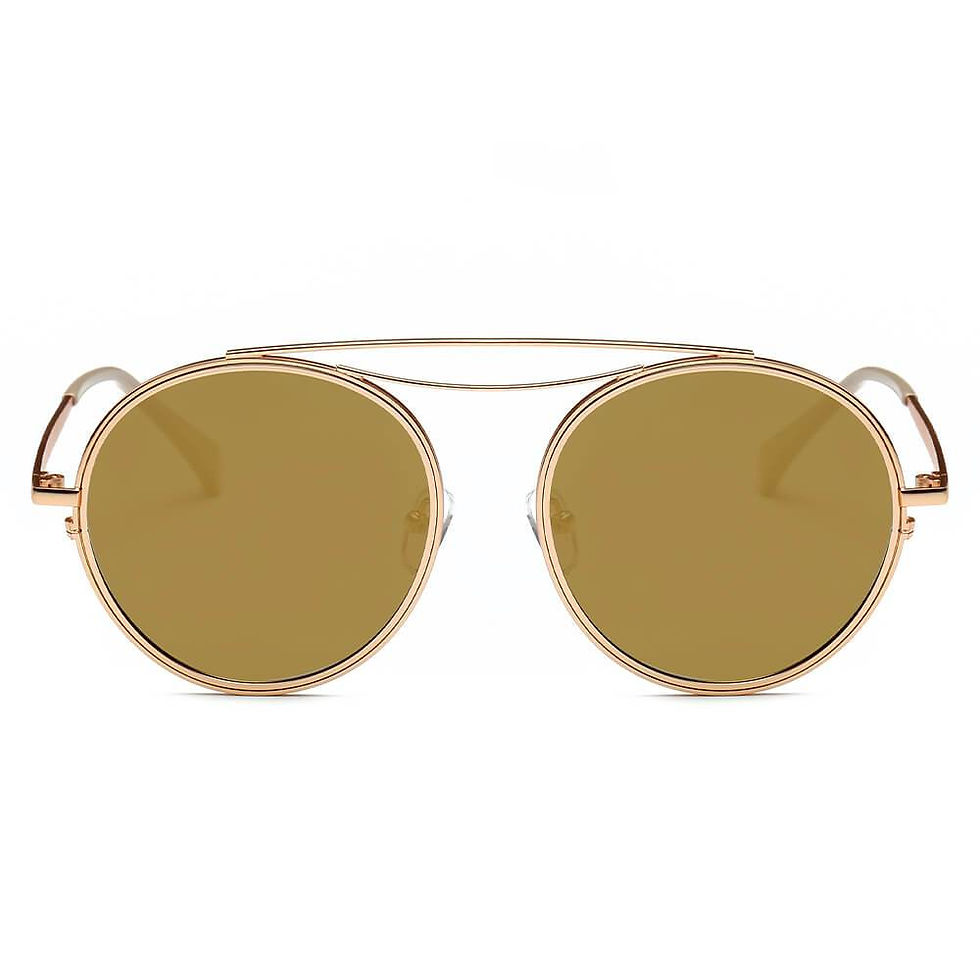 Thumbnail: FAIRFAX | Polarized Circle Round Brow-Bar Fashion Sunglasses