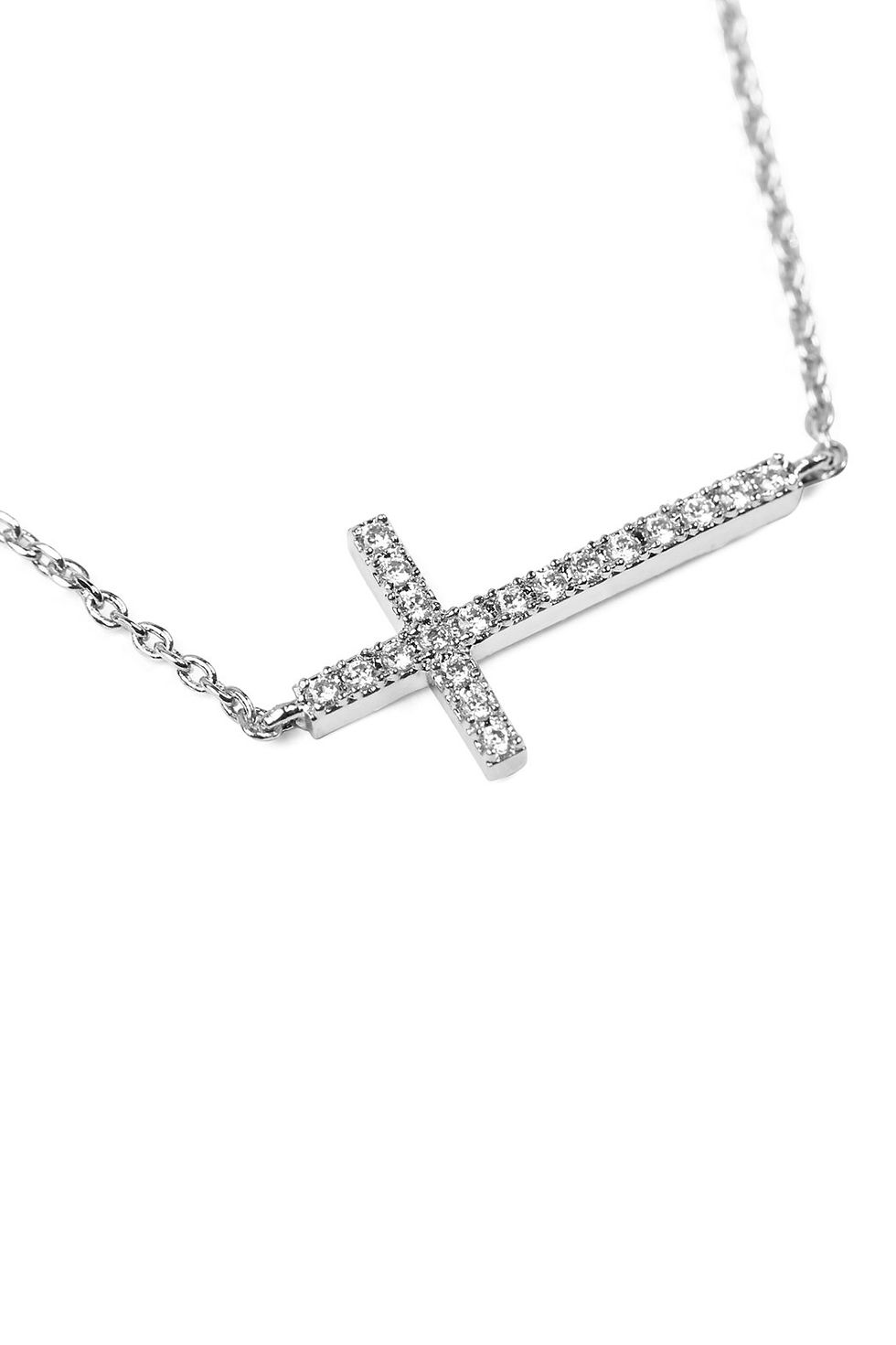 Thumbnail: Hdnb1n242 - Zircon Cross Pendant Necklace