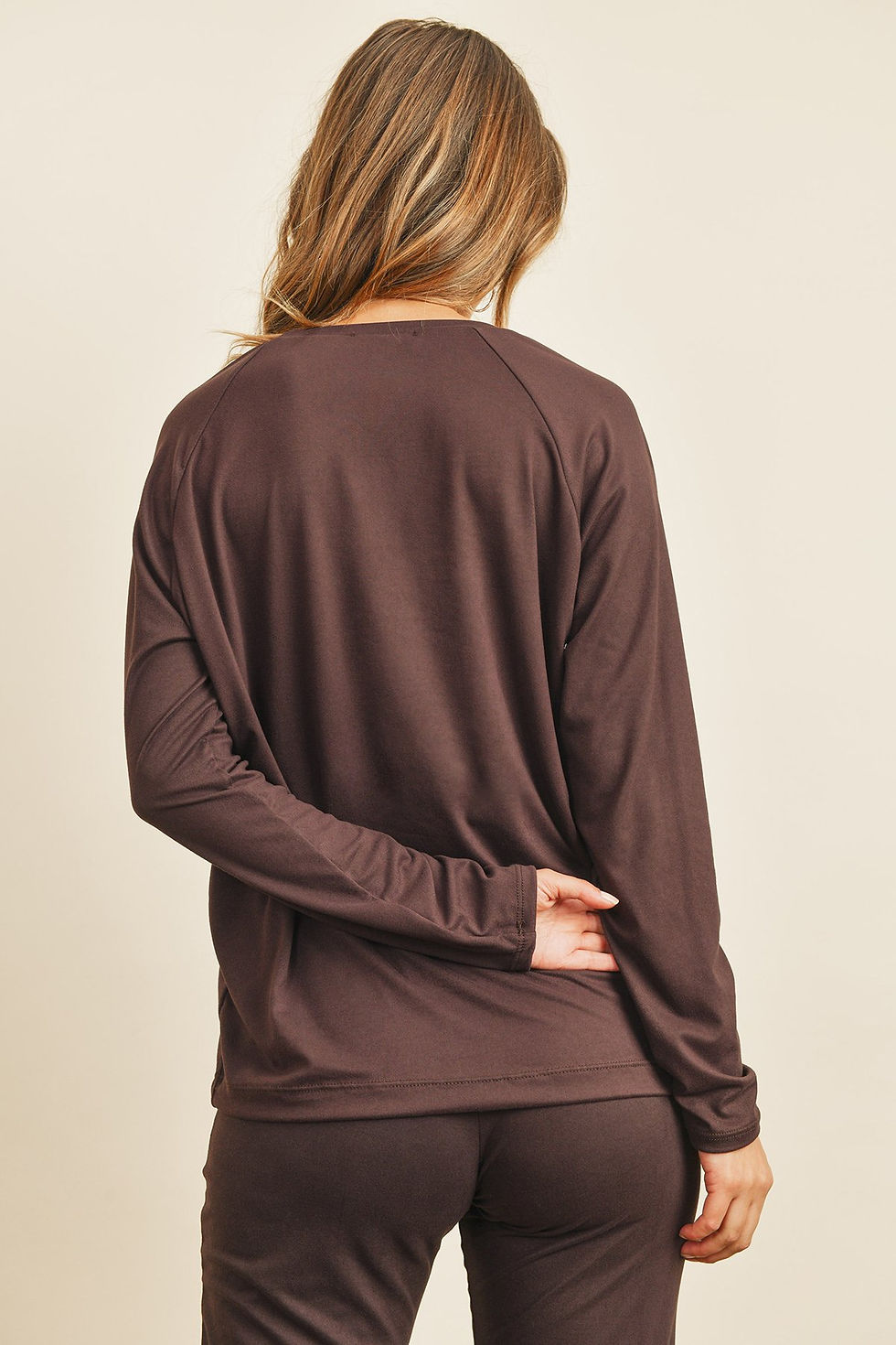 Thumbnail: Solid Brushed Top and Jogger Set With Self Tie