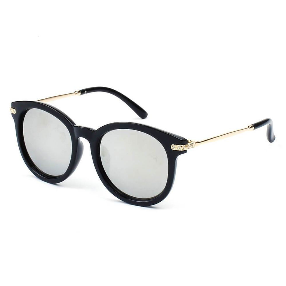 Thumbnail: BRUSSELS | 289 - Round P3 Horn Rimmed Sunglasses With Embossed Hinges