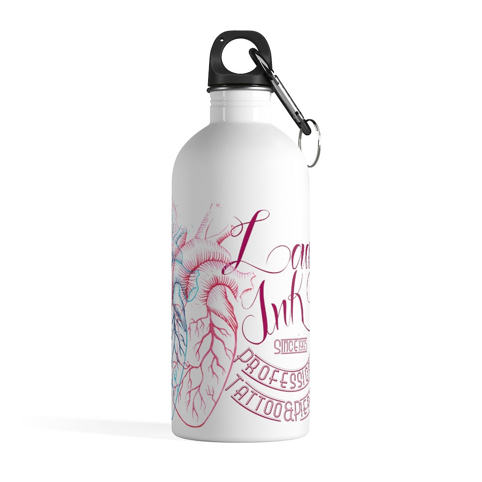 Thumbnail: TWIN HEARTS by LADY INK on Stainless Steel Water Bottle