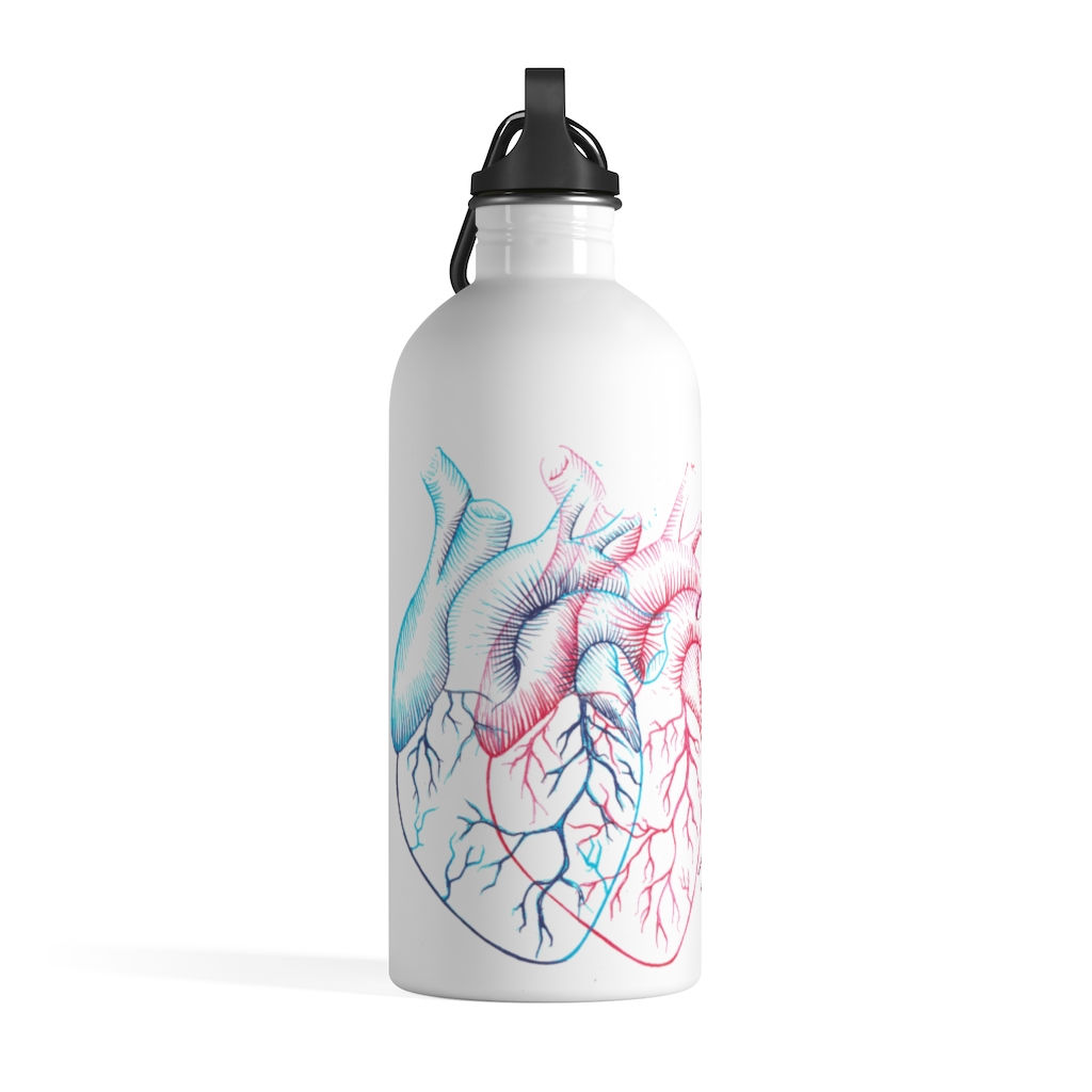 TWIN HEARTS by LADY INK on Stainless Steel Water Bottle
