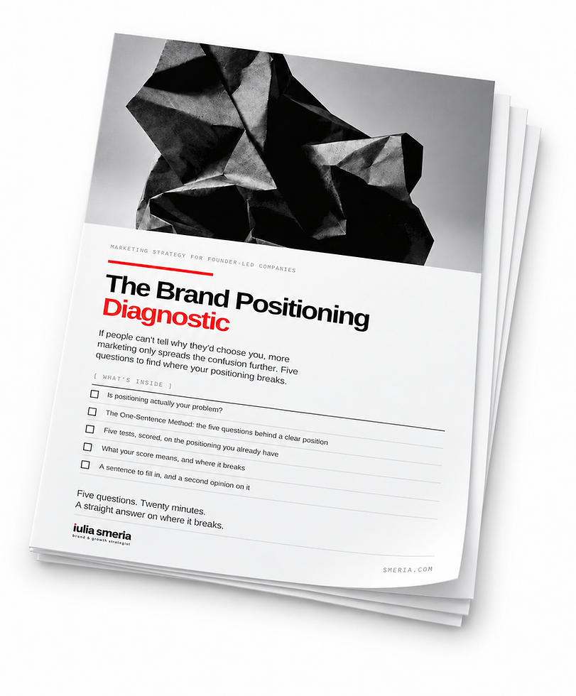 The Brand Positioning Diagnostic cover - free download Iulia Smeria