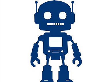 navy blue 2d silhouette of friendly toy