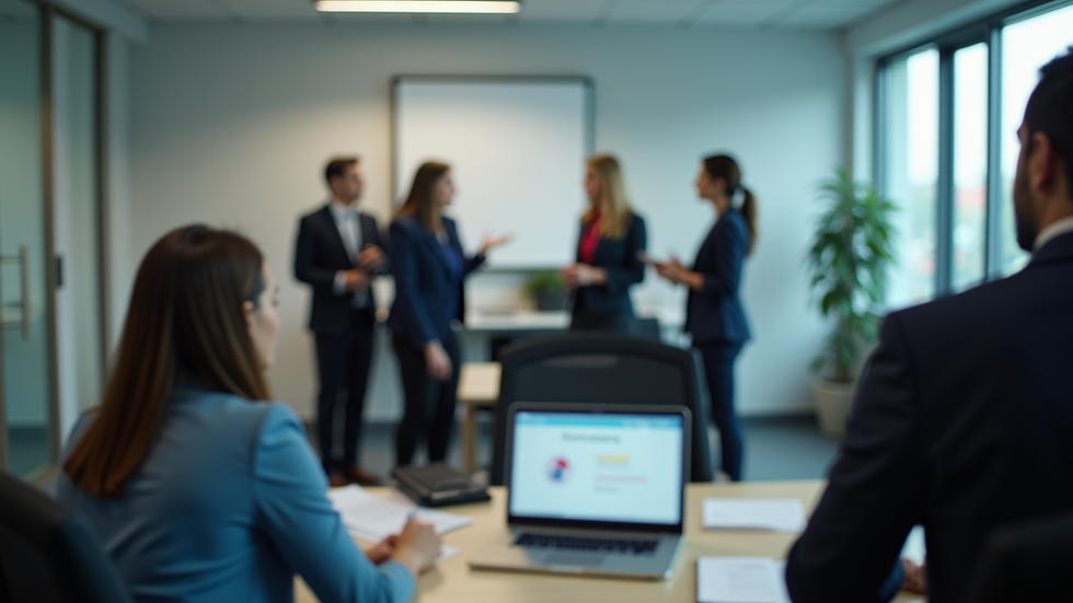 High angle view of a team conducting an emergency drill in an office