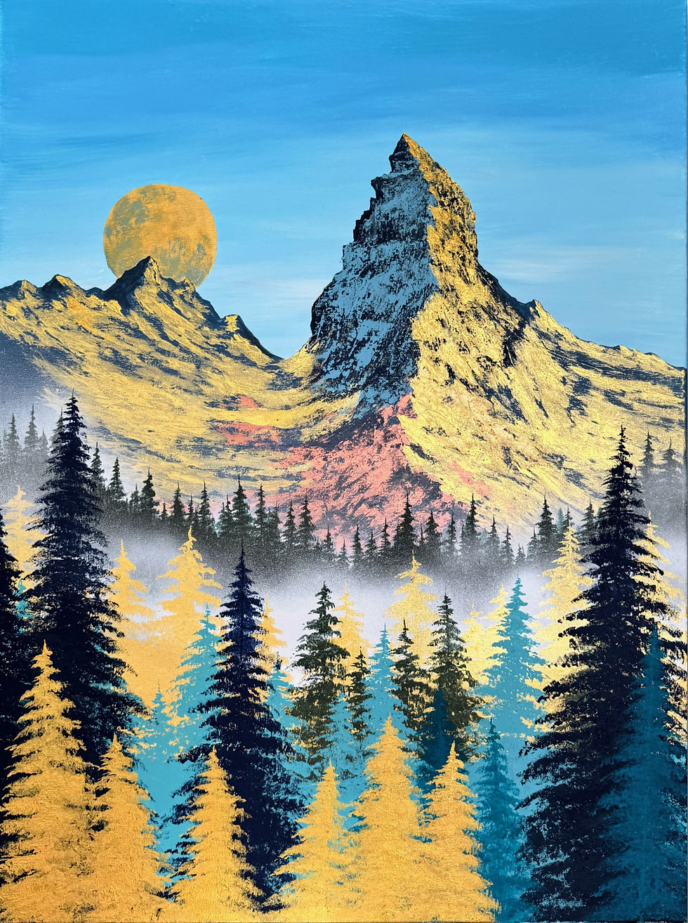 Golden Matterhorn - Acrylic painting on canvas 60x80cm