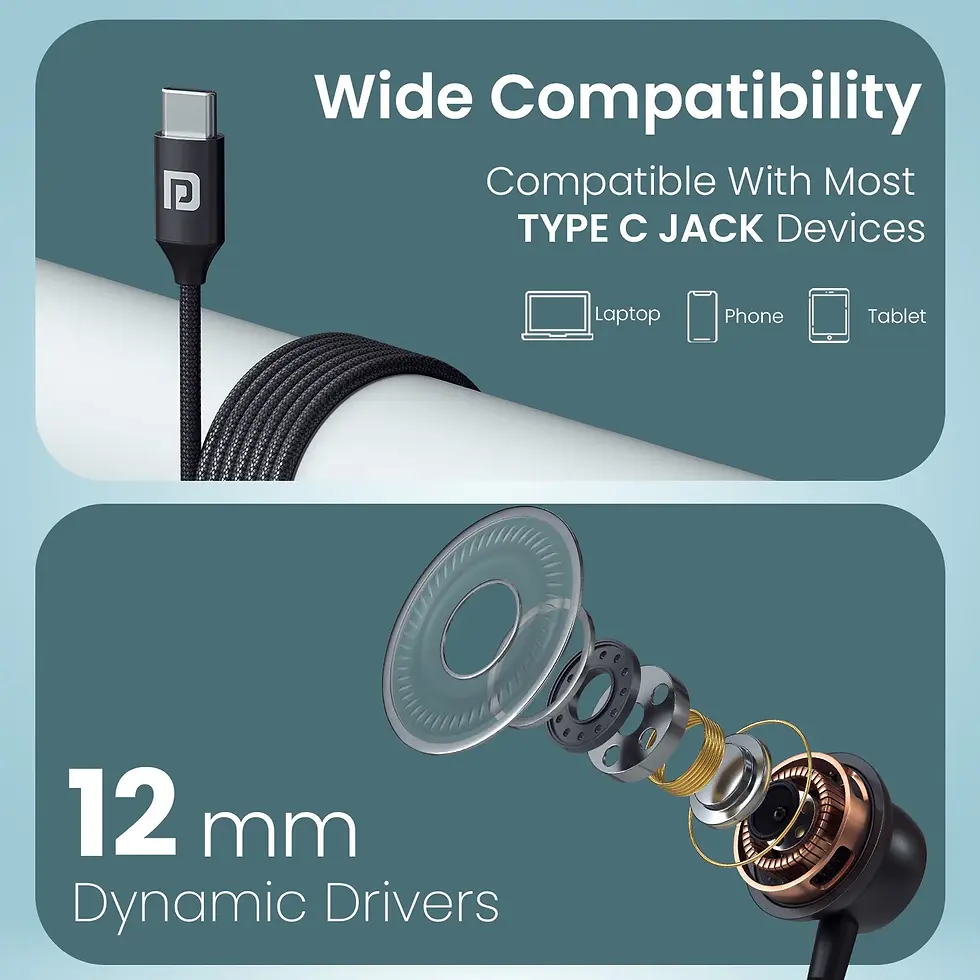 Thumbnail: Portronics Conch Z Type C Wired Earphone With ANC