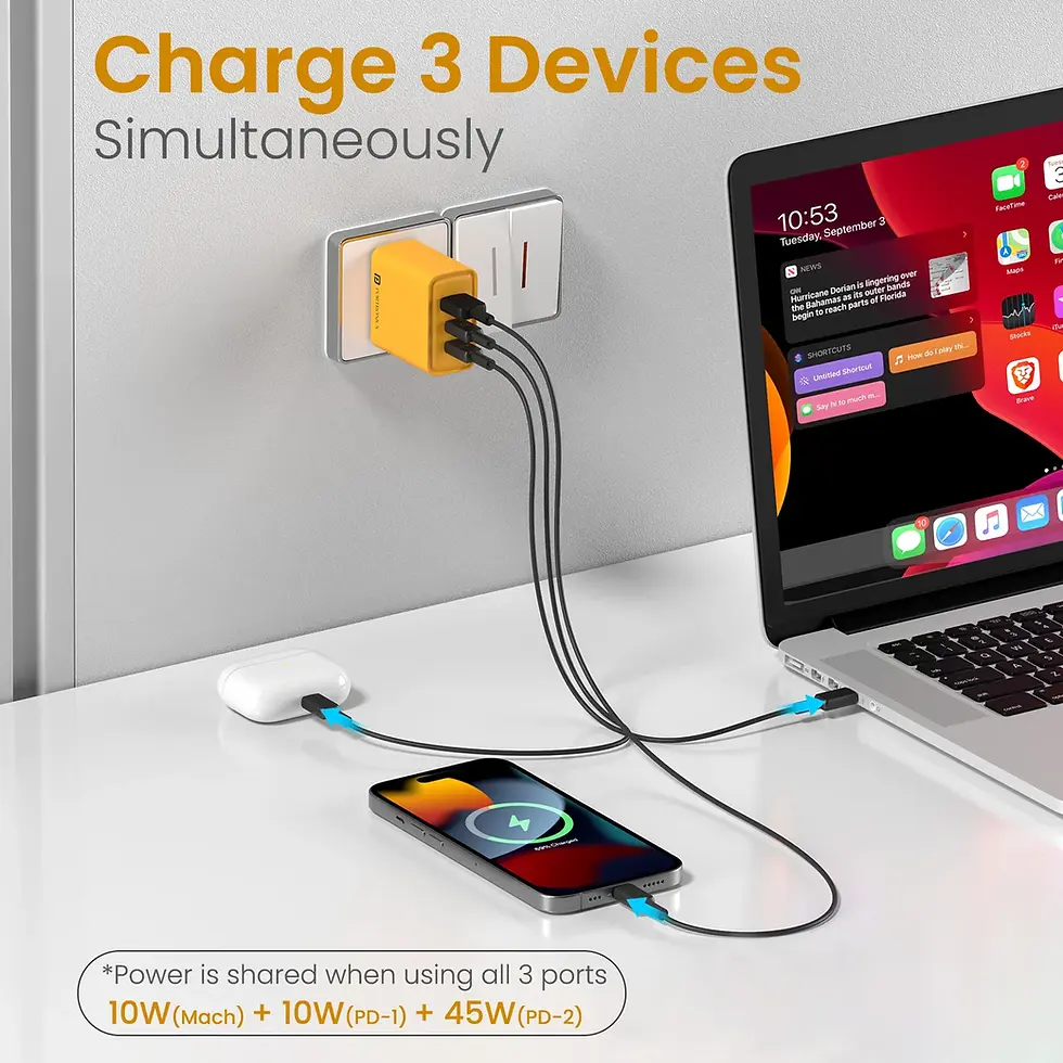 Thumbnail: Portronics Adapto 65M Fast Charging Adaptor For Laptop