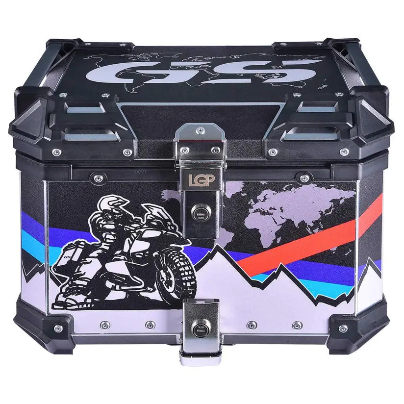 Thumbnail: LGP 45L GS ADV Premium Aluminium Graphics Motorcycle Top Box With Backrest