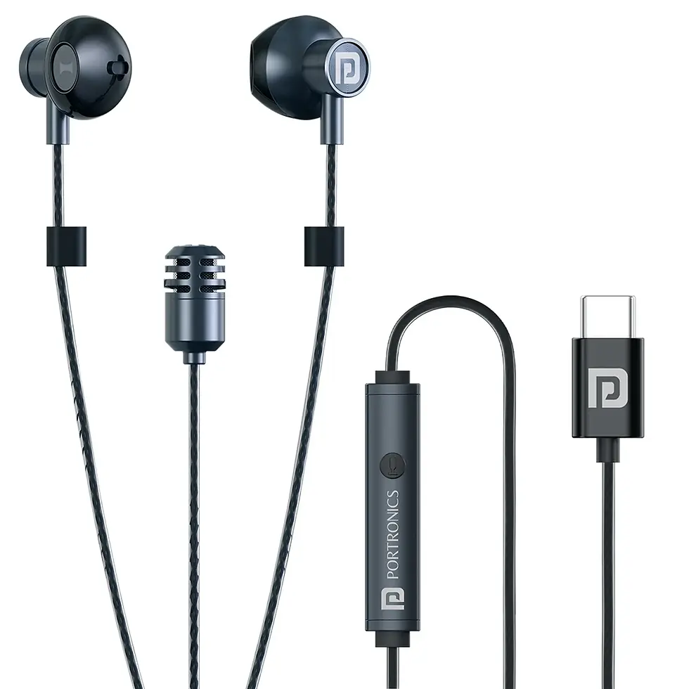 Portronics Conch One Type C Wired Earphone With Karaoke Mic