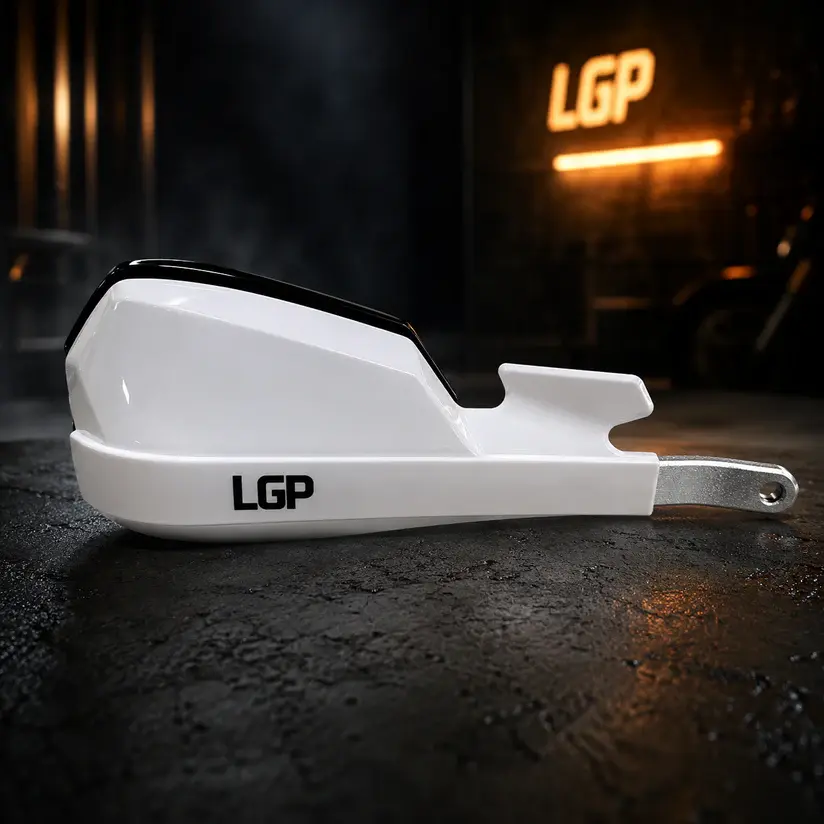 Thumbnail: LGP Onyx Universal Motorcycle Hand Protector With Aluminium Mounts (White)